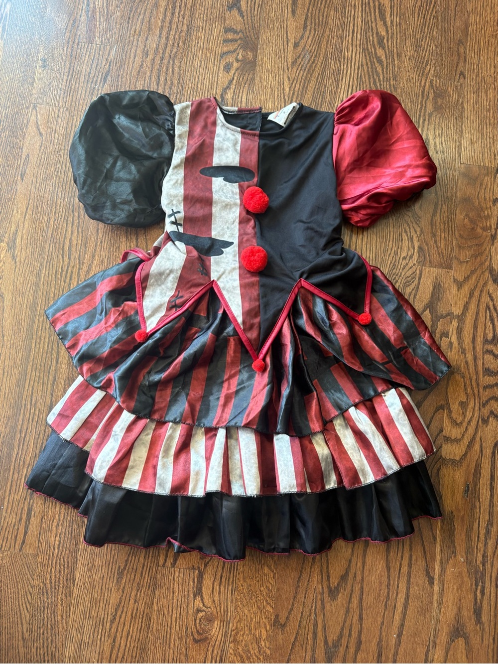 Kids Red and Black Striped Clown Costume Dress